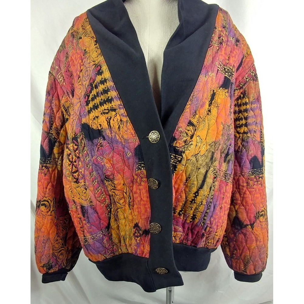 Women's Vintage 90s MA Studio Multi-Color Blazer Jacket Size Medium - Picture 3 of 8